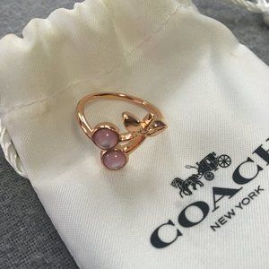 COACH Baby Pink & Gold Cherry Ring sz 6-NIB